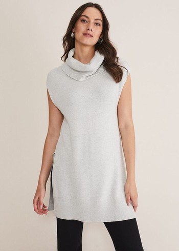 Phase Eight Kysated Sleeveless Tunic Knitwear Silver/Grey USA | 9685043-WF